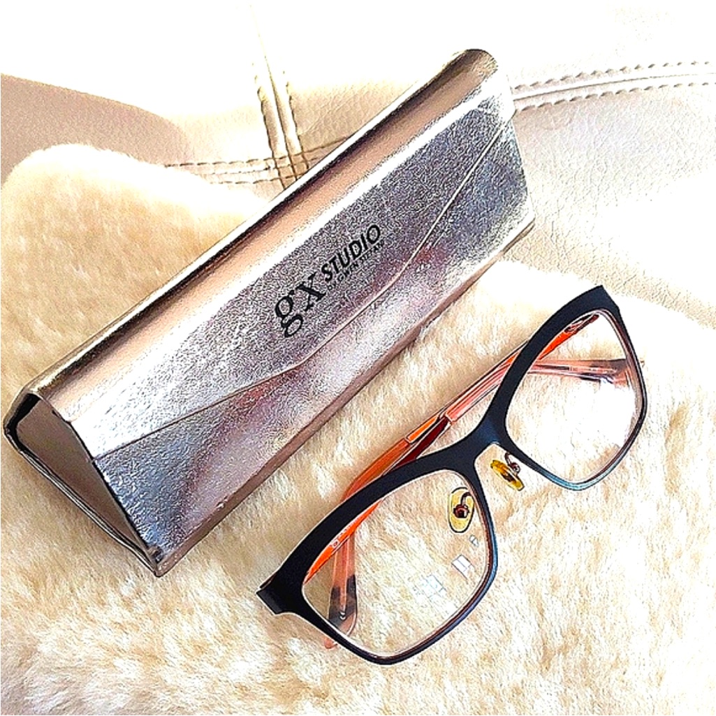 Gx Studio By Gwen Stefani Black & Rose Gold Full Rimmed Eye Glasses W/ Case